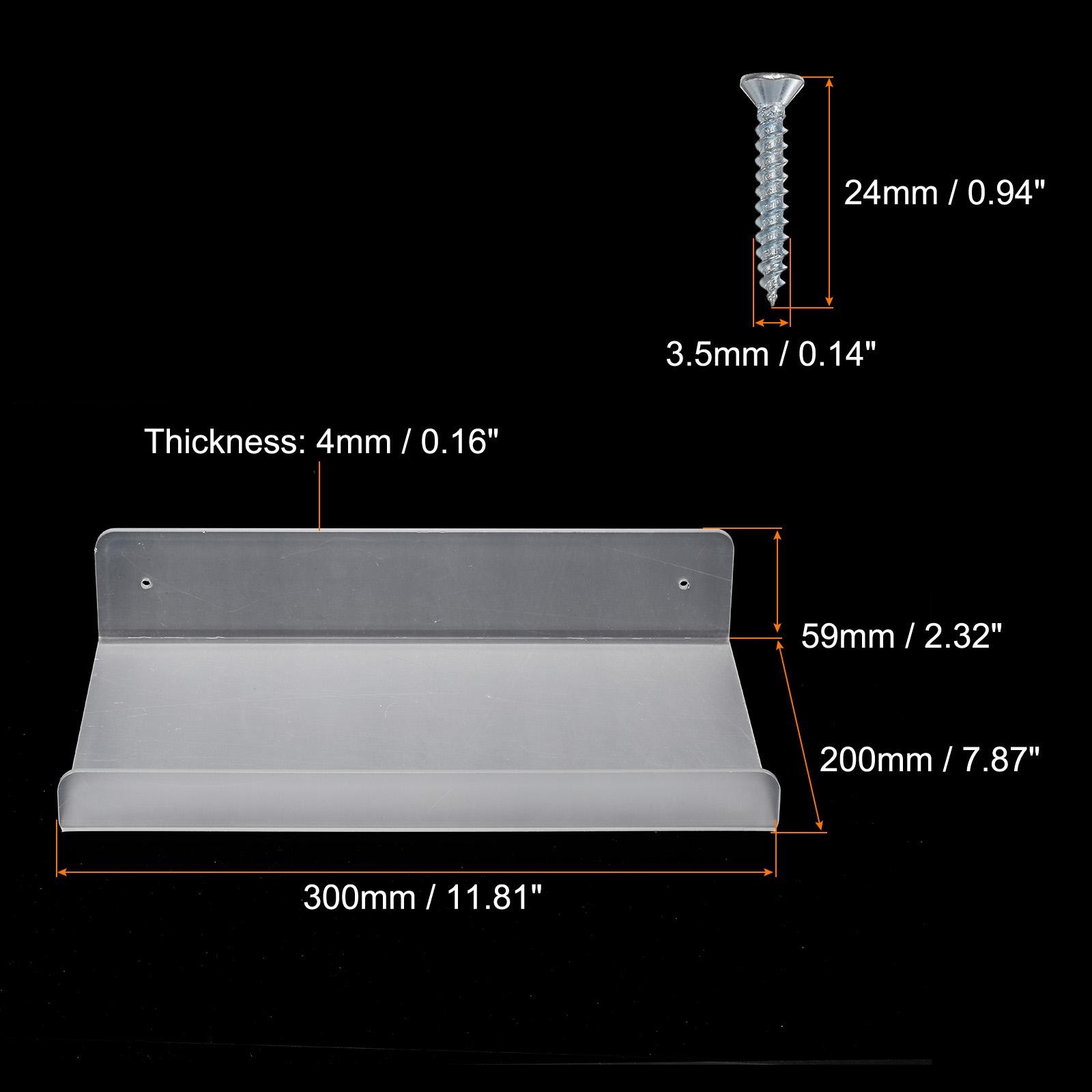 2Pcs Acrylic Floating Shelf, 11.81Inch Floating Wall Mounted Shelves Transparent gallery