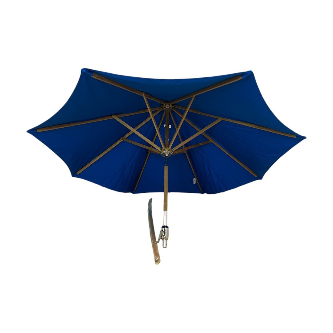 Galtech Octagonal Teak Patio Market Umbrella with Crank Lift and Rotational Tilt gallery