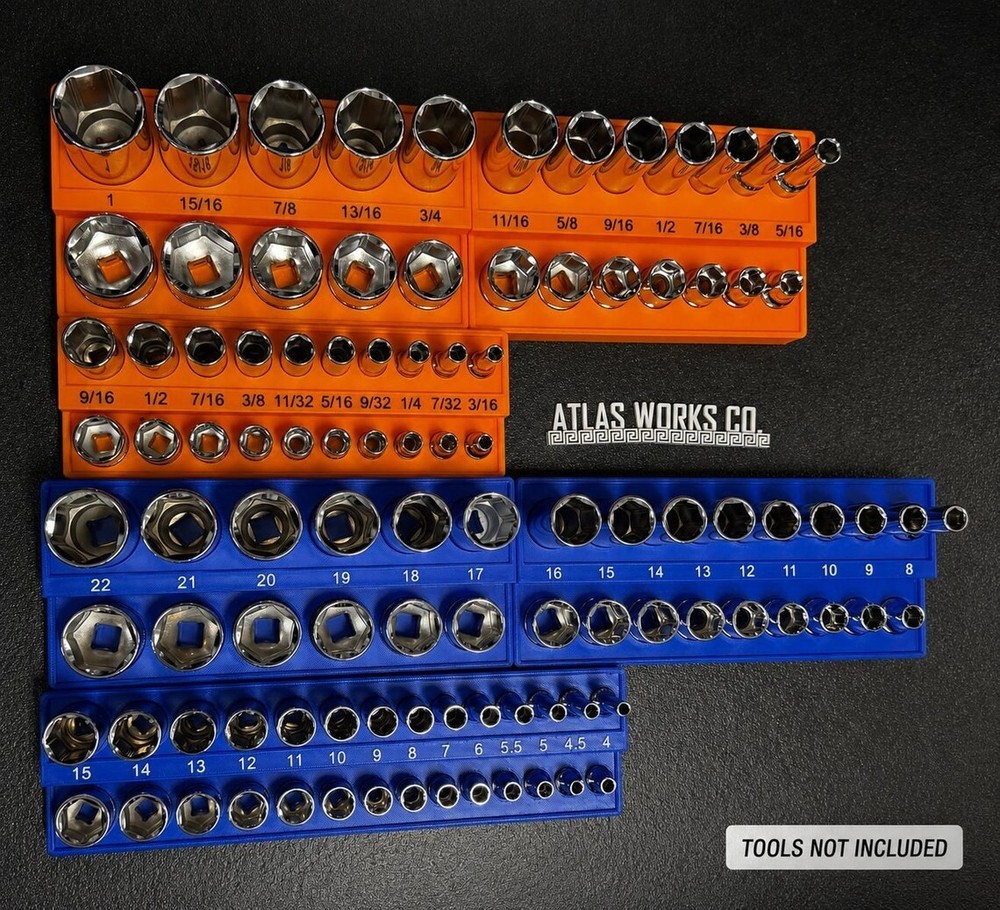 Capri Tools Socket Set Organizer, 1/4" 3/8" Drive SAE Metric - CP12110, CP12320