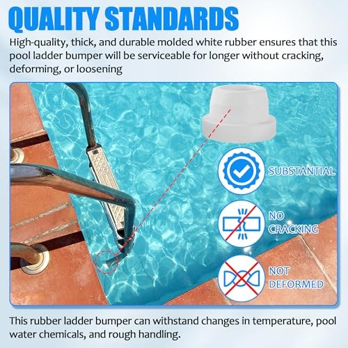 (-Pack, White) Inside Pools Ladder Bumpers for Inground Pools Inside Plug 2 gallery