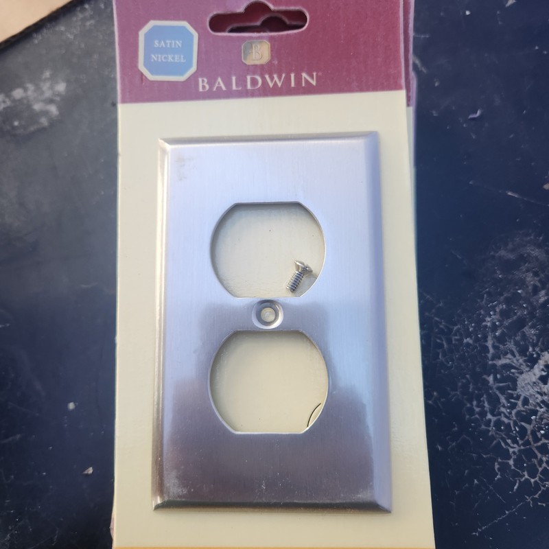 Baldwin 4752-150-CD Solid Brass Duplex Switch Plate Satin Nickel Cover gallery