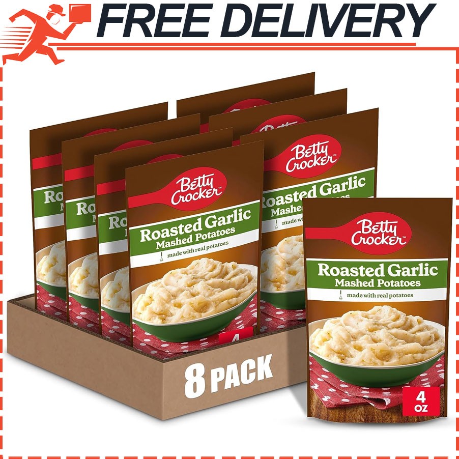 Betty Crocker Roasted Garlic Mashed Potatoes Vegetarian 4 ounces Pack of 8 gallery