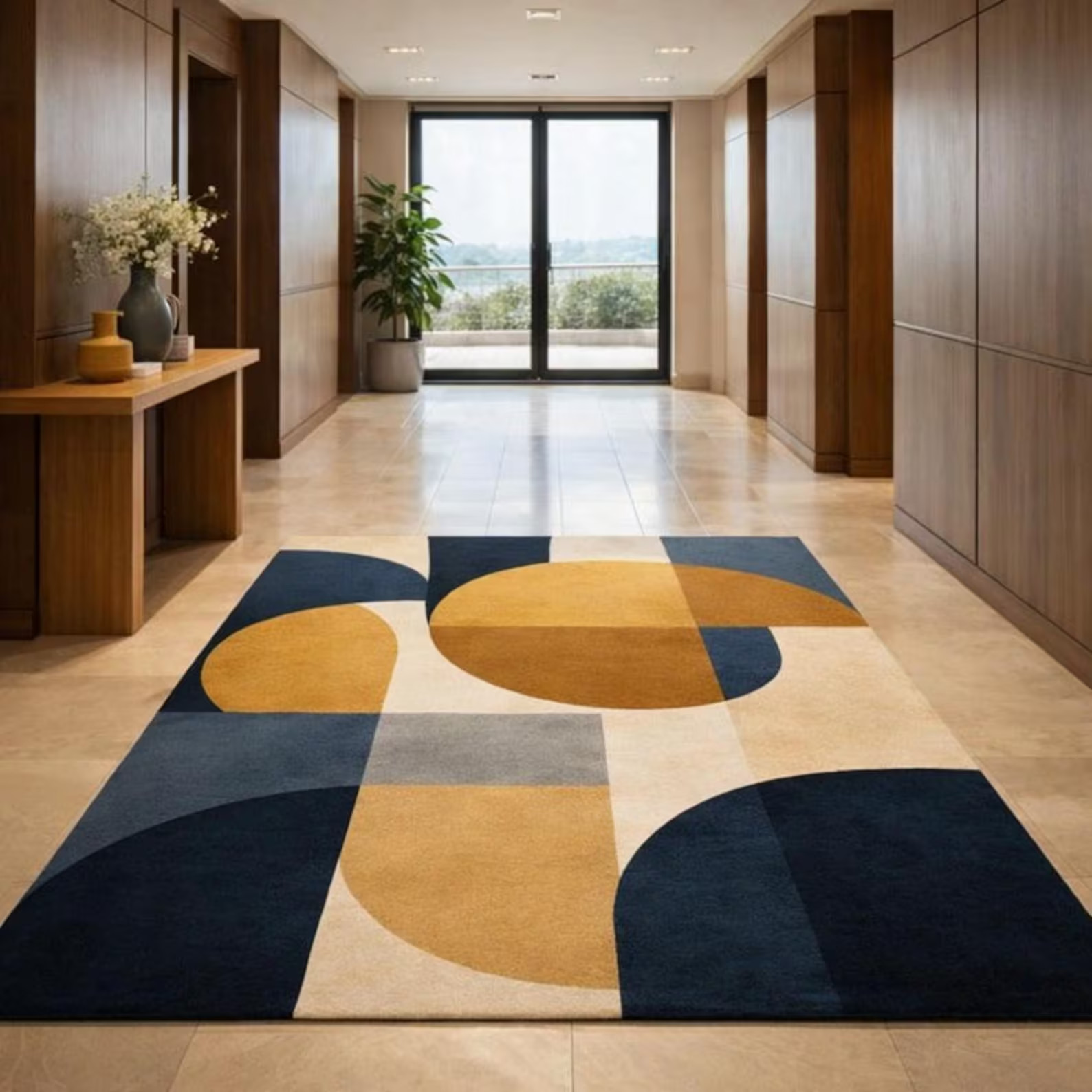 Hand Tufted New Zealand Wool Rug | Modern Geometric Abstract Design Area Rug gallery
