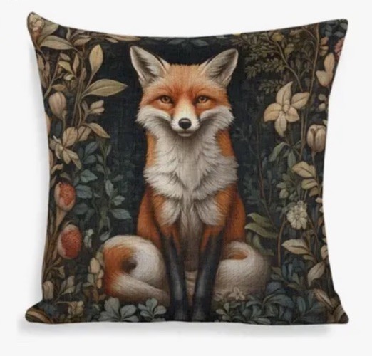 William Morris Abstract Floral Fox Double Sided Throw Pillow Cover Home Decor gallery