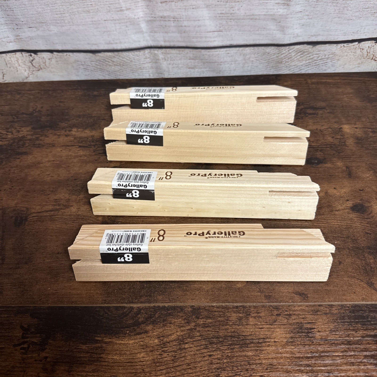 Gallery Pro 8” Gallery Style Stretcher Bar Creative Mark Wood New Lot Of 4 gallery