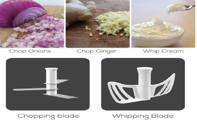 Hand-Powered Vegetable Chopper Set with Stainless Steel Blades, 450ml Capacity gallery