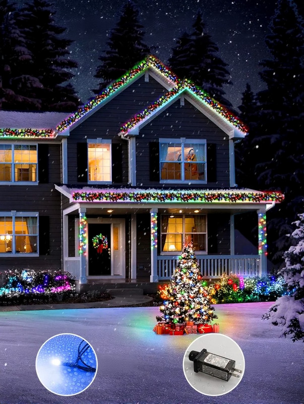 300 LED String Lights Outdoor, 100FT Multicolor Christmas Lights for outside wit gallery