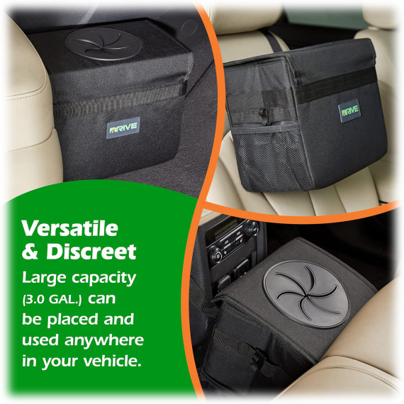 Drive Auto Car Trash Can - Collapsible, Leakproof Garbage Bin with 20 Trash B... gallery