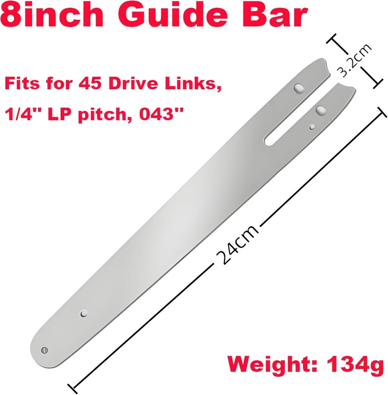 8 Inch Chainsaw Chain Replacement- 2 Chains and 1 Guide Bar for 8 Inch Mini Chai gallery