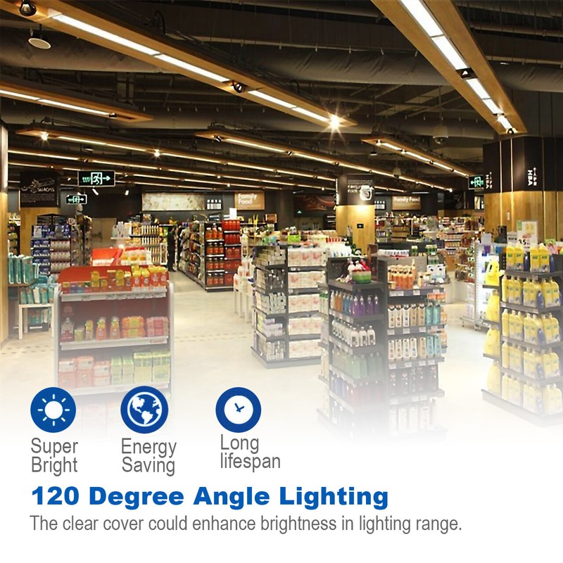 4FT 8 Pack LED Shop Light T8 Linkable Ceiling Fixture 24W Daylight 6000K Clear gallery