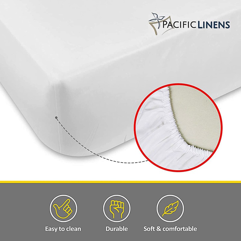 White Fitted Sheet, Hotel Quality Deep Pocket White Sheets, 1 Soft Poly-Cotton gallery