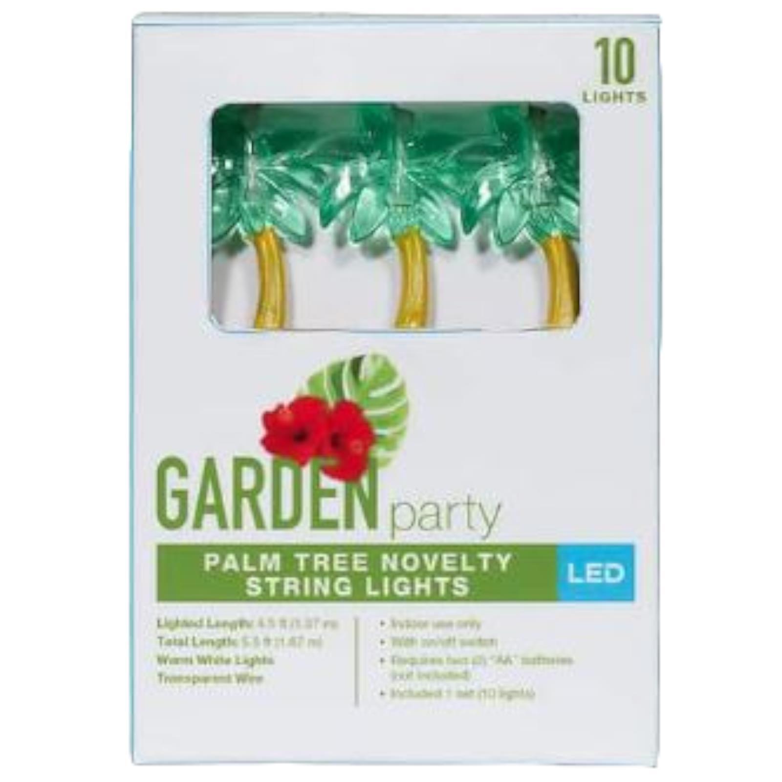 Tropical LED String Light Pink Flamingo Green Palm Tree Cactus Indoor Decor 5.5' gallery