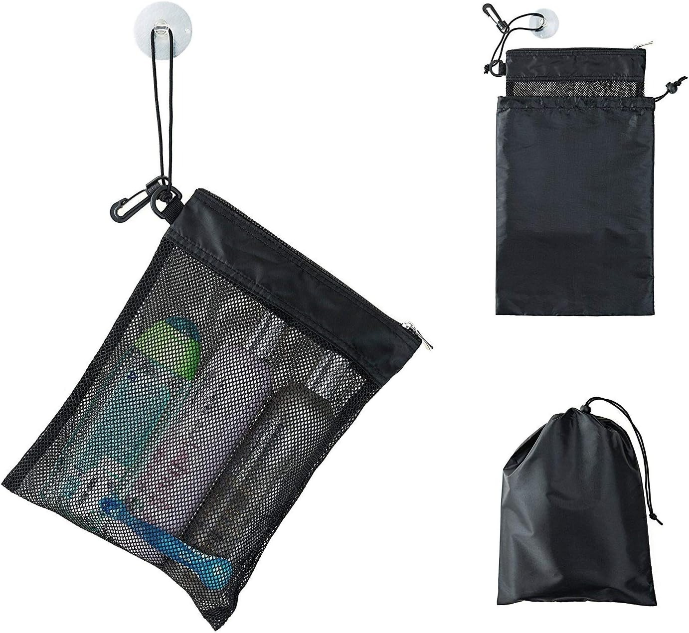 Shower Bag Tote, Mesh Caddy Toiletry Organizer 12”L x 9”W, Compact and gallery