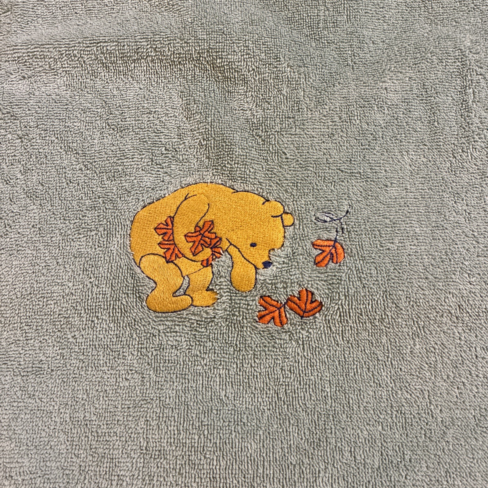 Vintage 2000’s Winnie the Pooh Bath Beach Towel Green Disney 27x47 gallery
