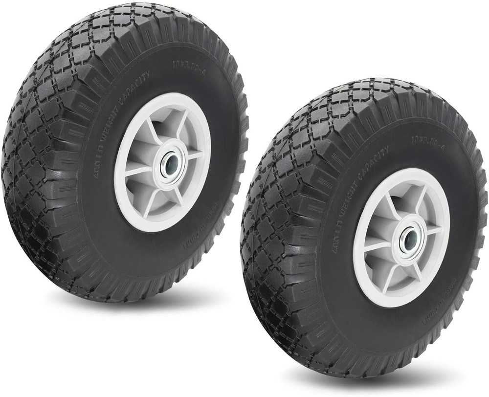 10" Flat Free Solid Tire Wheel，For Dolly Handtruck Cart，10" Flat Free Tires Air