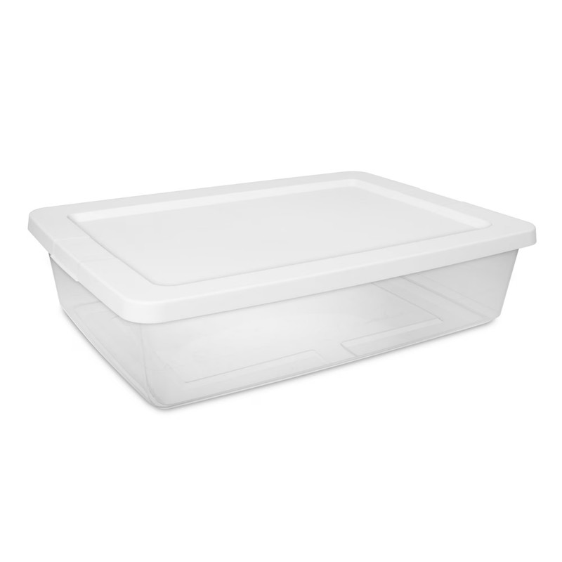 (2 pack) Sterilite 28 Quart Small Storage Bin, Clear Plastic Storage Container w gallery