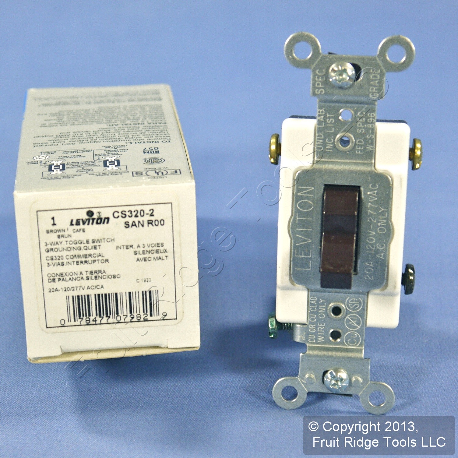 Leviton CS320-2 Brown 3-Way 20A Commercial Toggle Wall Light Switch Boxed gallery
