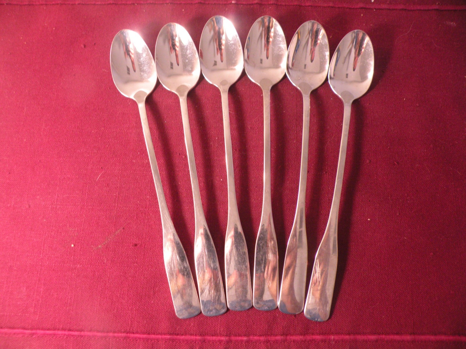 Set Of 6 Oneida Community CIMARRON Stainless Iced Teaspoons 7 1/2" gallery