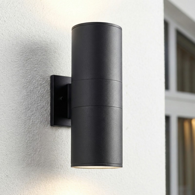 2 Pack 12'' Outdoor Wall LED Light Modern Black Porch Sconce Mount Metal Fixture gallery