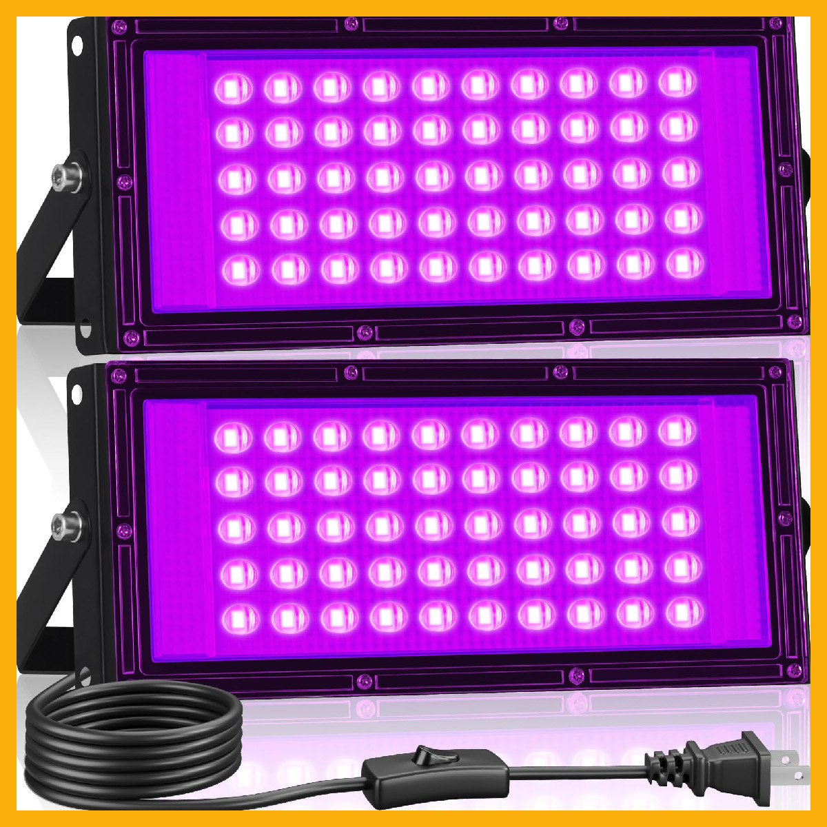 2-Pack 50W LED Blacklight Flood Light Glow Party IP66 Waterproof gallery