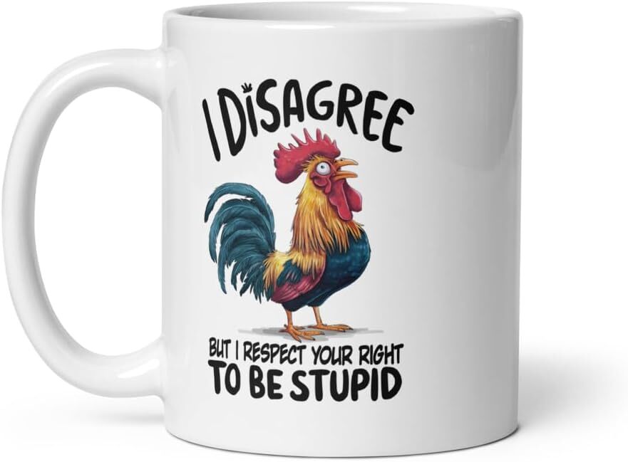 Funny 11oz Coffee Mug – I Disagree But I Respect Your Right To Be Stupid Cup gallery