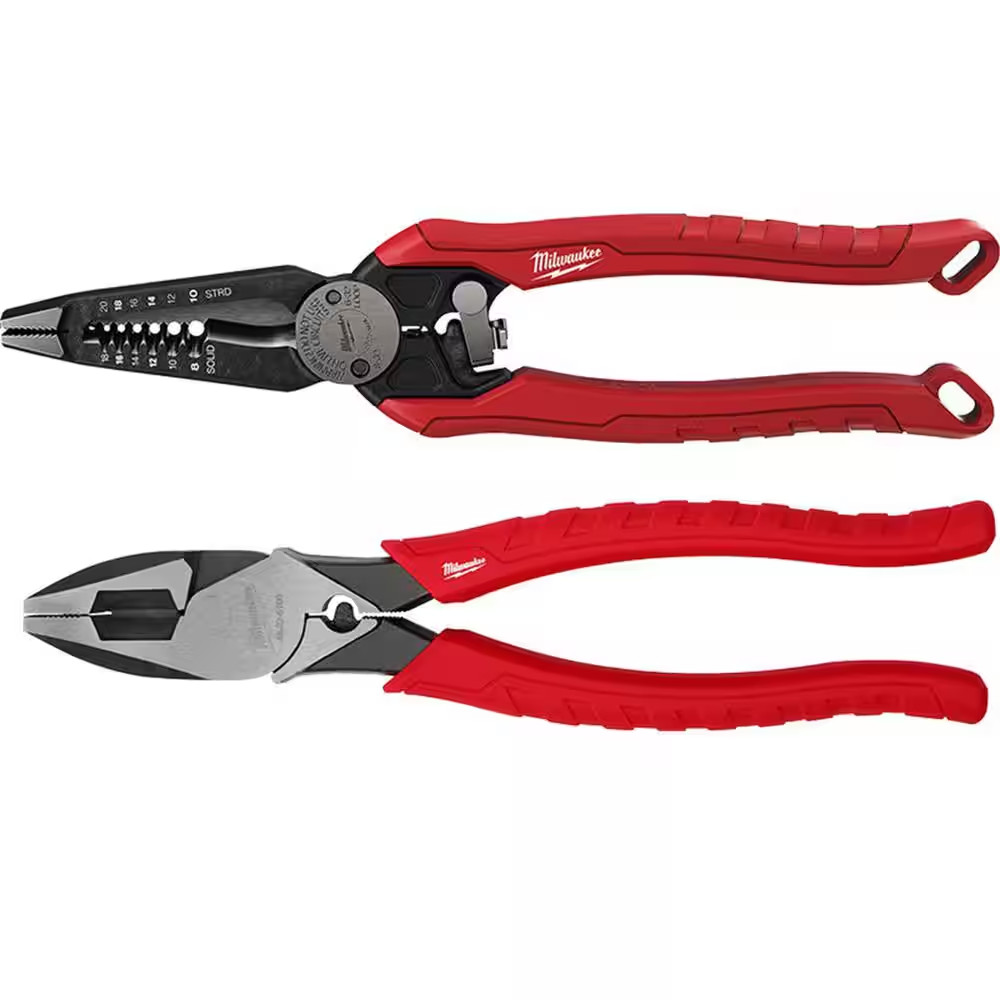 9 In. 7-In-1 Combination Wire Stripper Cutting Pliers with Lineman'S Pliers