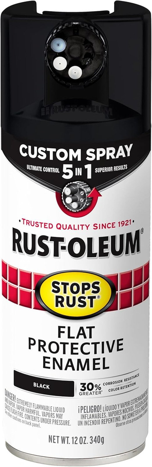 376855 Stops Rust Custom Spray 5-In-1 Spray Paint, 12 Oz, Flat Black, (Pack of 1 gallery