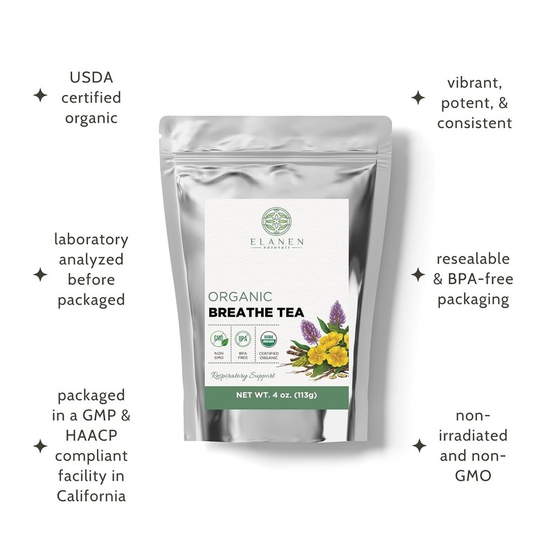 Loose Leaf Organic Lung Tea 4oz - Ginger Lemon Flavor for Respiratory Health gallery