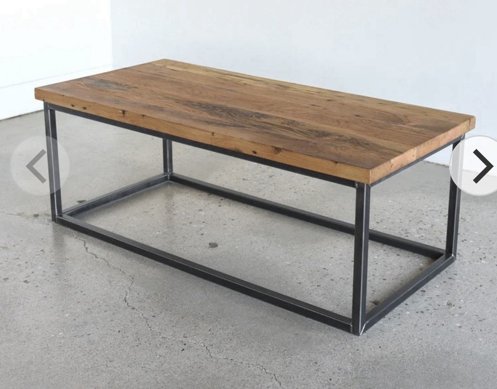 What We Make Box Frame Coffee Table - Reclaimed Oak & Blackened Metal