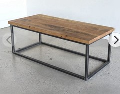 What We Make Box Frame Coffee Table – Reclaimed Oak & Blackened Metal