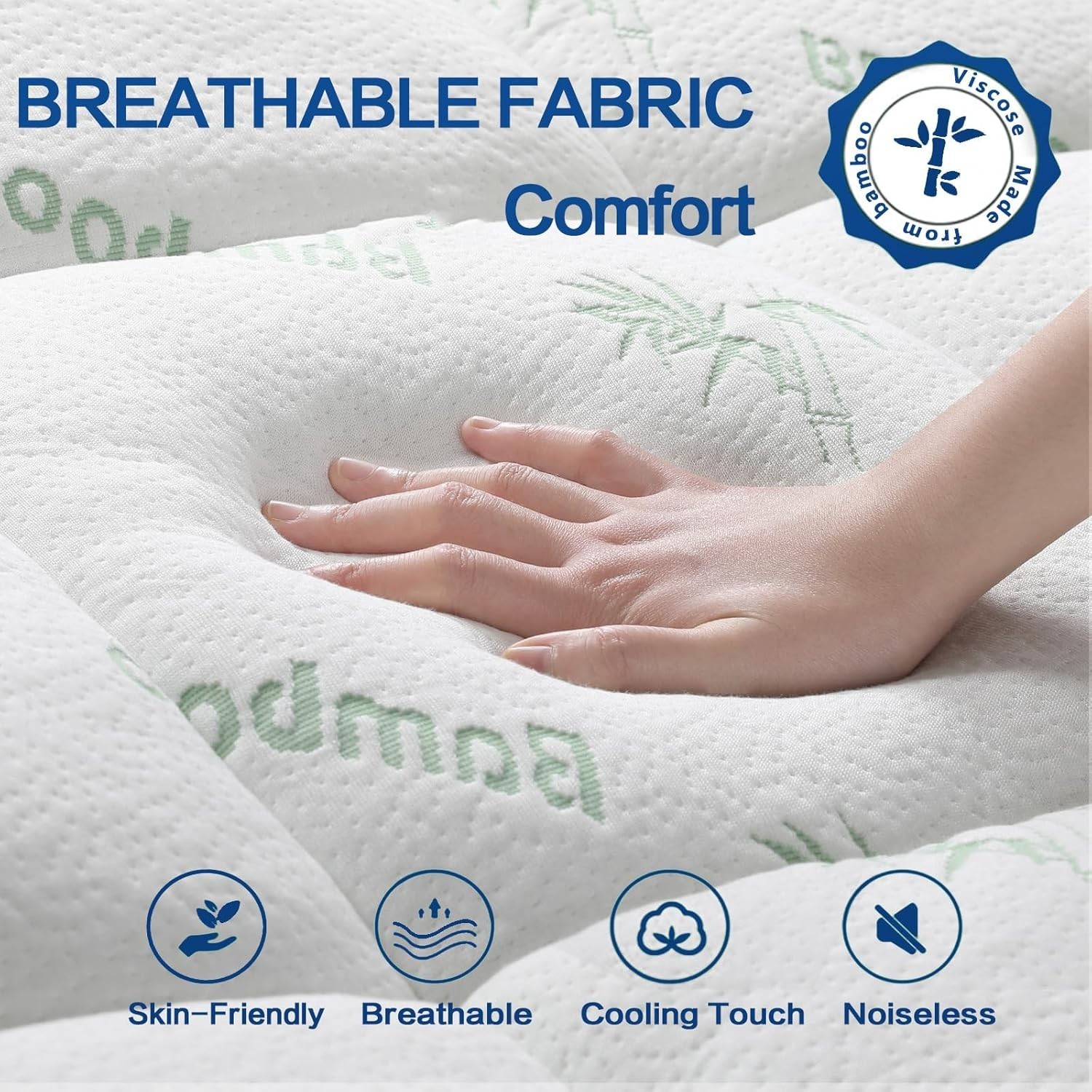 NEW Short Queen RV Mattress Topper Bamboo Cooling Quilted Deep Pocket 1000 GSM gallery