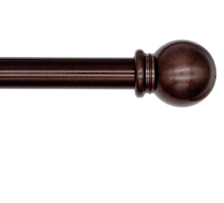 2- Mainstays Adjustable 48”-84” Bronze Ball Curtain Rod Bronze 5/8” New gallery