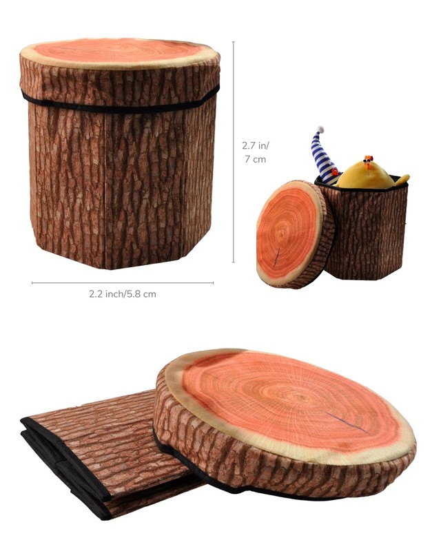 Fruit Storage Stool Ottomantree Stump Stool Cute Folding Storage Toy Box Collaps gallery