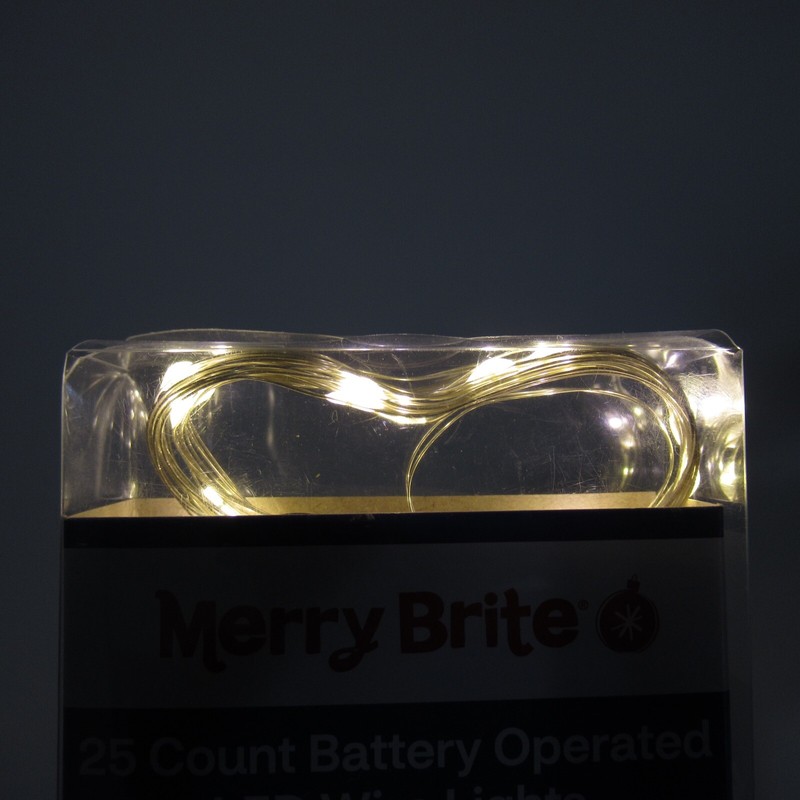 LED Wire Lights 4 Function Battery Operated Warm White Silver Wire 8ft Lot of 4 gallery