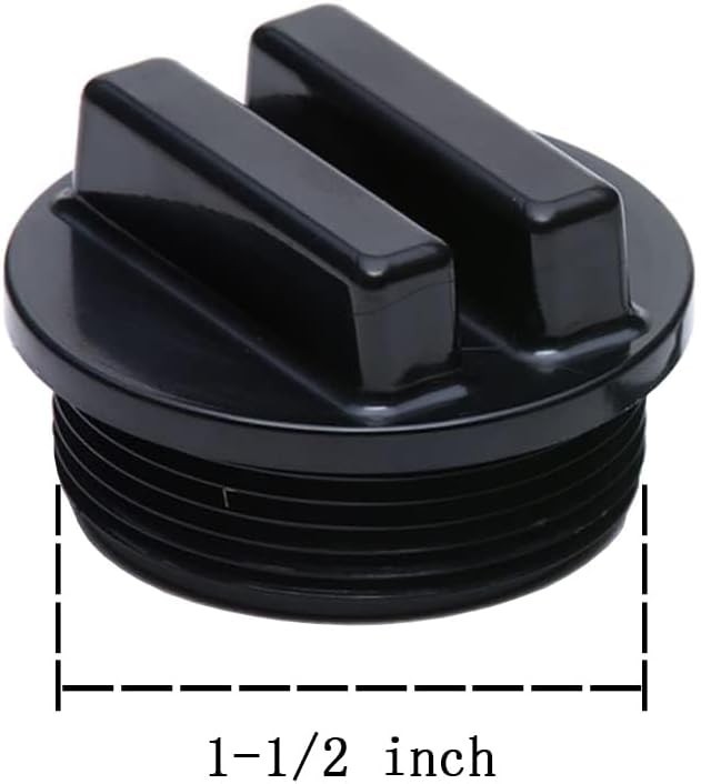 Black 1.5” Threaded Pool Filter Drain Plug - Ideal for Winter Protection gallery