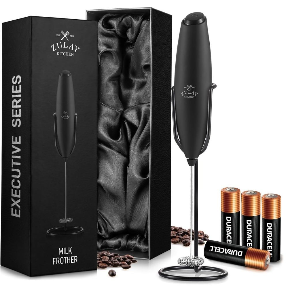 Zulay Kitchen Exec Series Milk Frother Wand – Handheld Foam Maker with Stand gallery