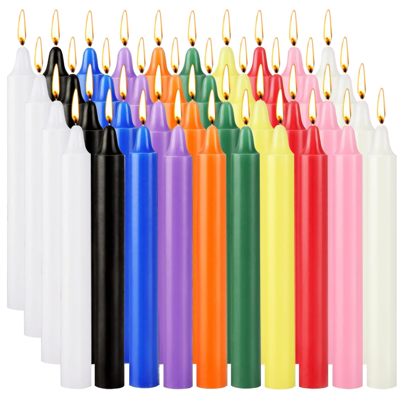Bulk 40 Pack 4-Inch Colored Mini Taper Candles for Rituals and Spells gallery