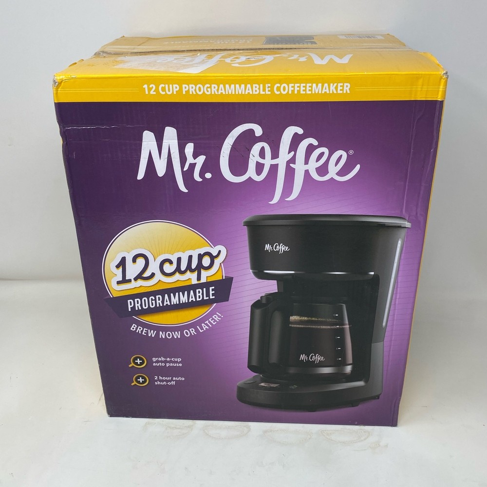 Mr. Coffee 12-Cup Programmable Coffeemaker - Black, Brew Now/Later