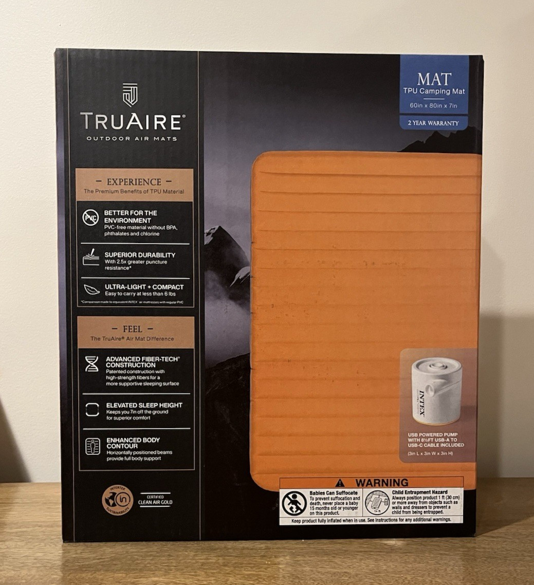Intex TruAire TPU Inflatable Camping Mattress w/ USB QUICKFILL Air Pump-Queen gallery