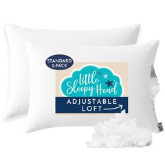 Pillow Standard 20×26 2 Pack Adjustable Loft Hypoallergenic White Little Sleepy