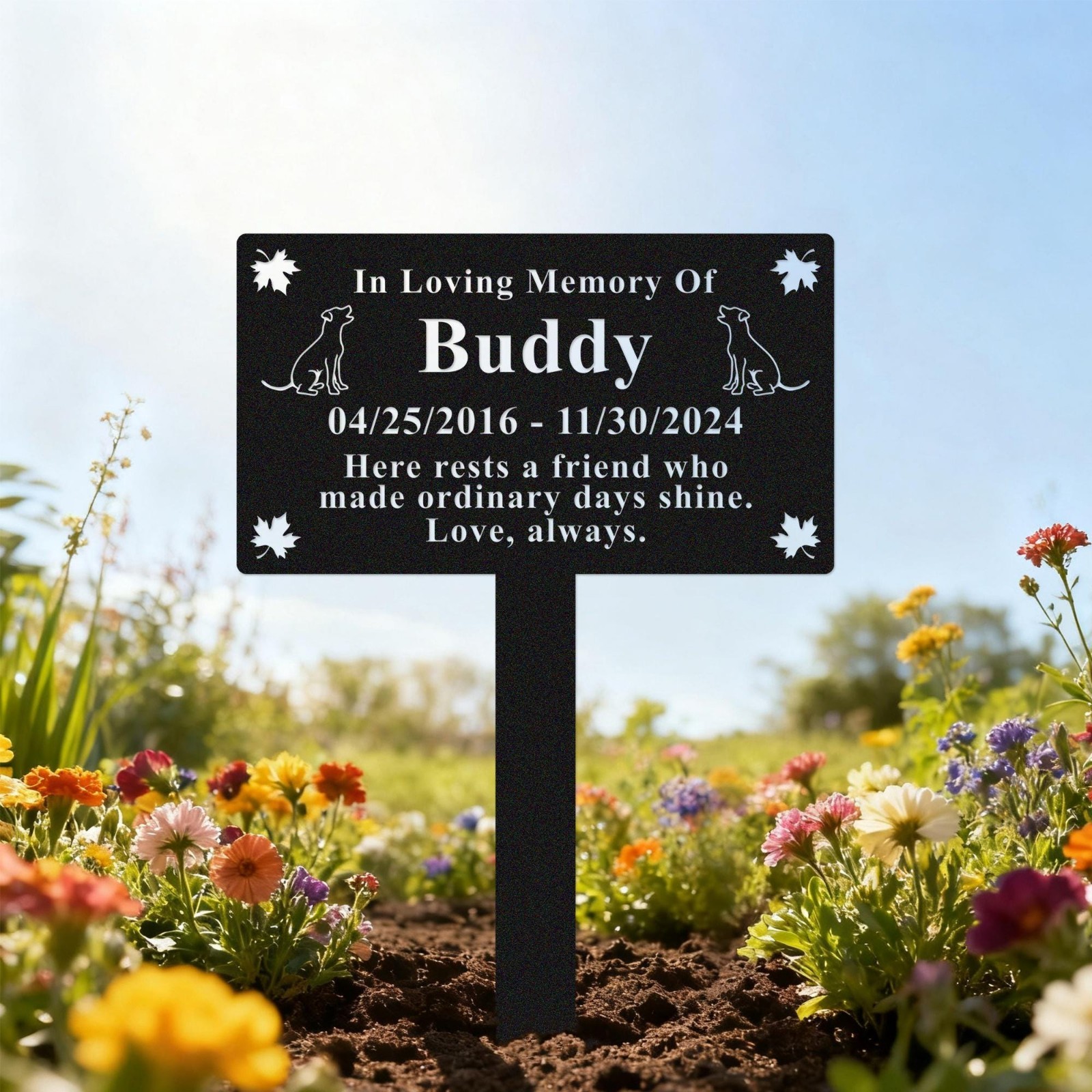 Custom Dog Memorial Stake, Personalized Grave Marker Gift Decor gallery