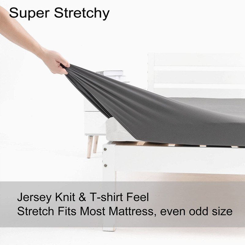 Cot Size Fitted Sheet RV Camper Bunk Stretch Fits 28/30/31x72/75 In Dark Gray gallery