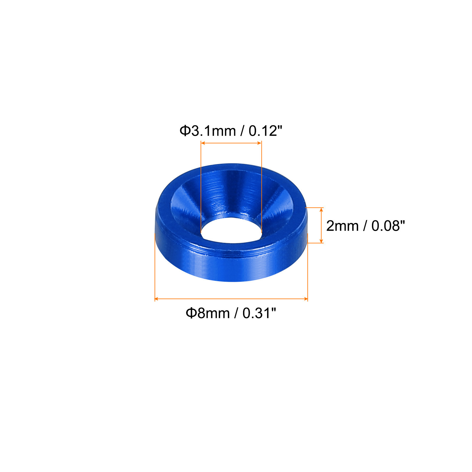 M3 Countersunk Washers,Anodized Aluminum Gaskets for Screw RC,50PCS(Dark Blue) gallery