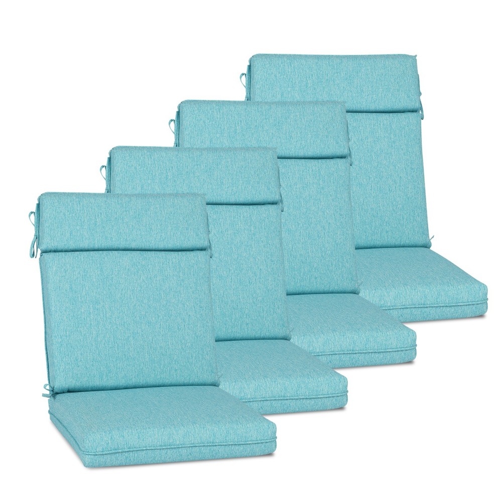Aoodor 4Pcs Outdoor Polyester High Back Segmented Chair Cushion Patio Furniture