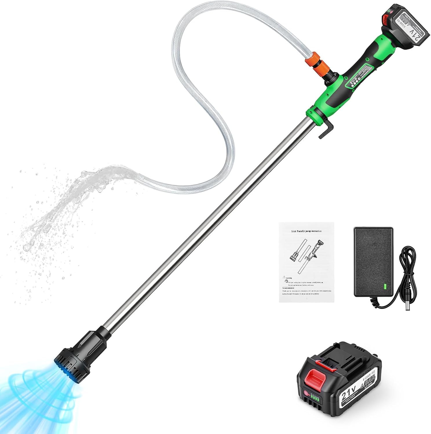 Cordless Stick Water Transfer Pump, Portable Water Pump,Battery Powered (Include gallery