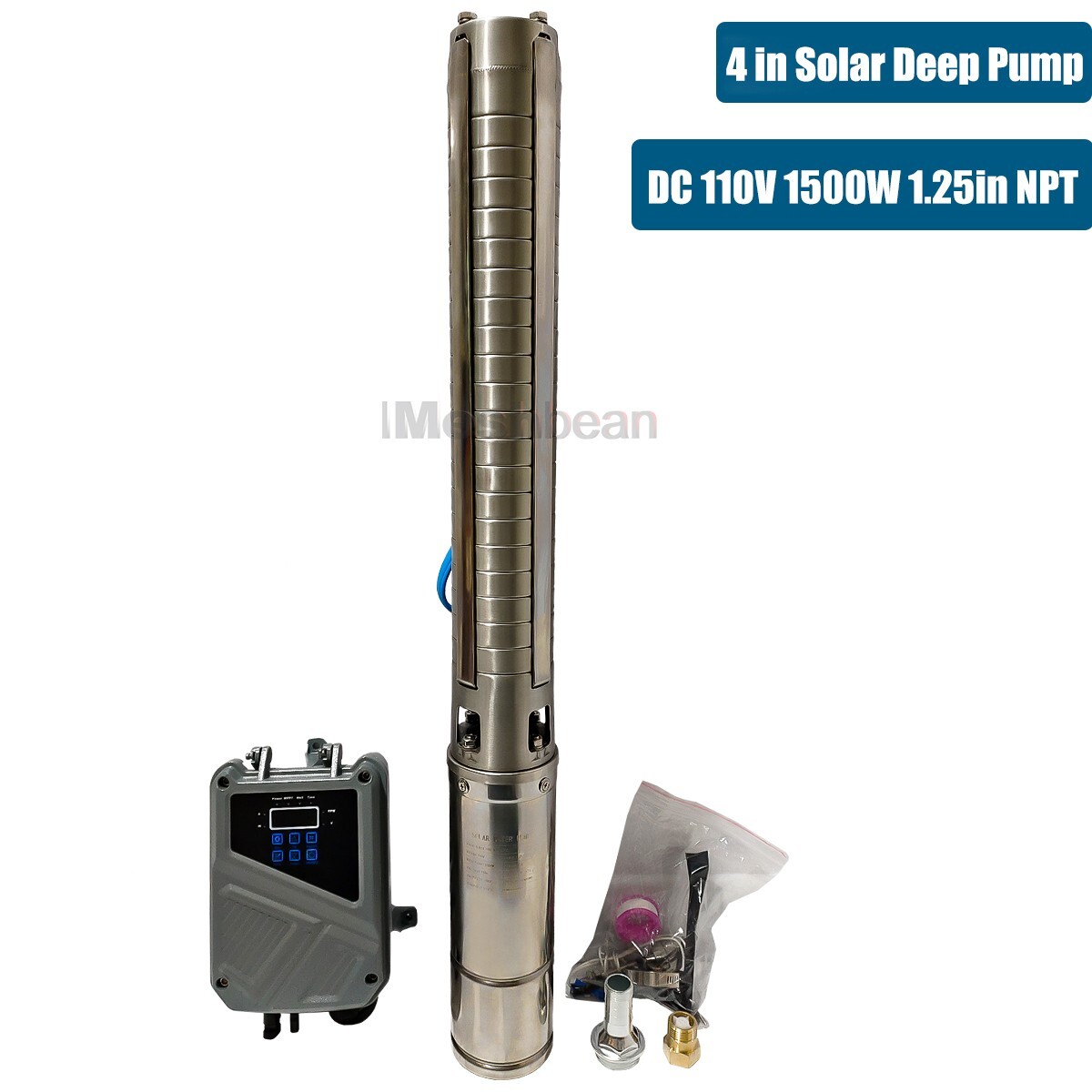 2HP 4in Solar Pump Submersible Pump Bore Deep Well Pump+MPPT Controller DC 110V gallery