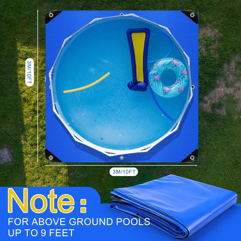 10x10FT Swimming Pool Ground Cloth,Square Pool Liner Pad for Above Ground Poo... gallery