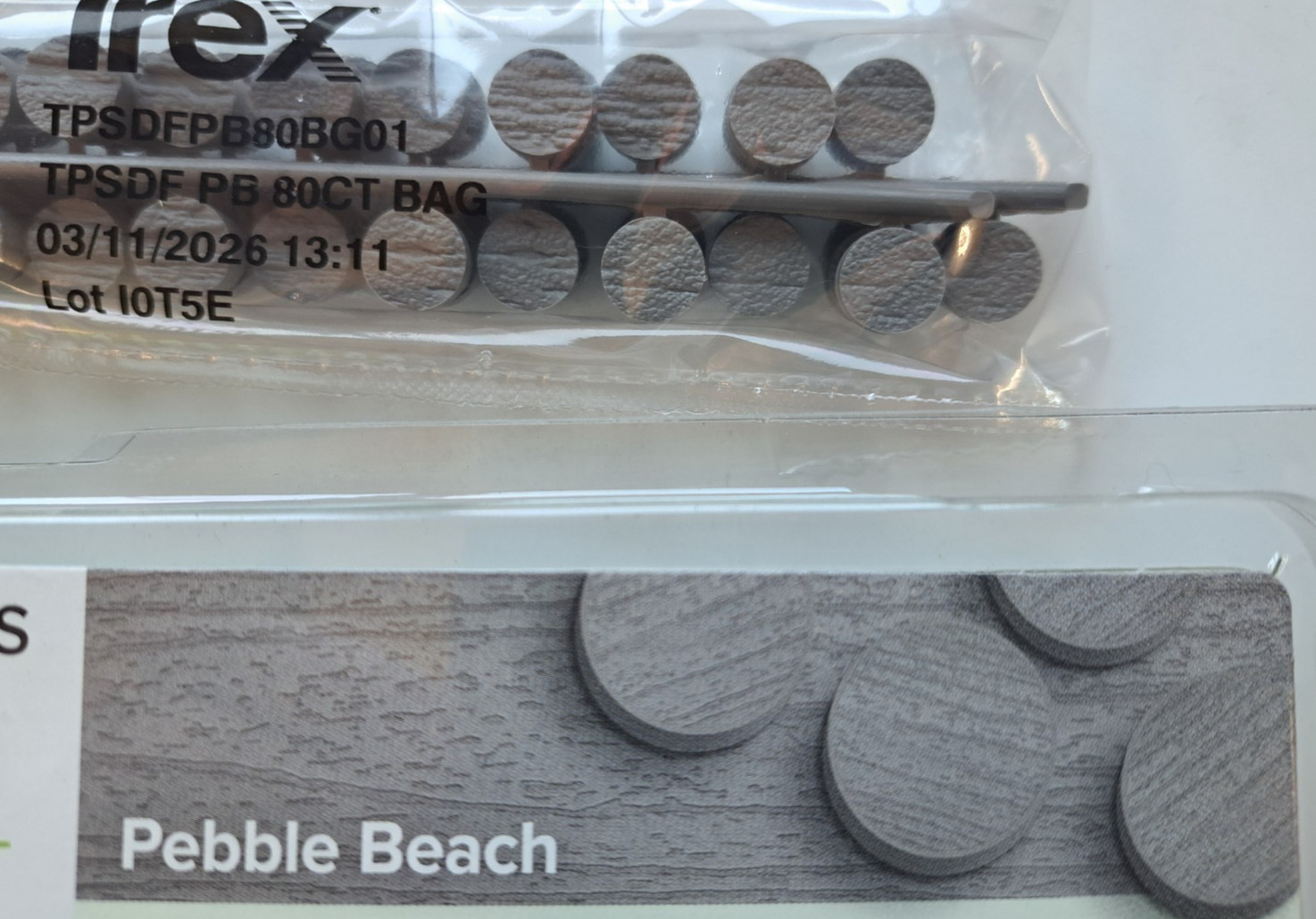 TREX HIDEAWAY PEBBLE BEACH ENHANCE DECKING AND FASCIA PLUGS COMPOSITE 80 CT gallery