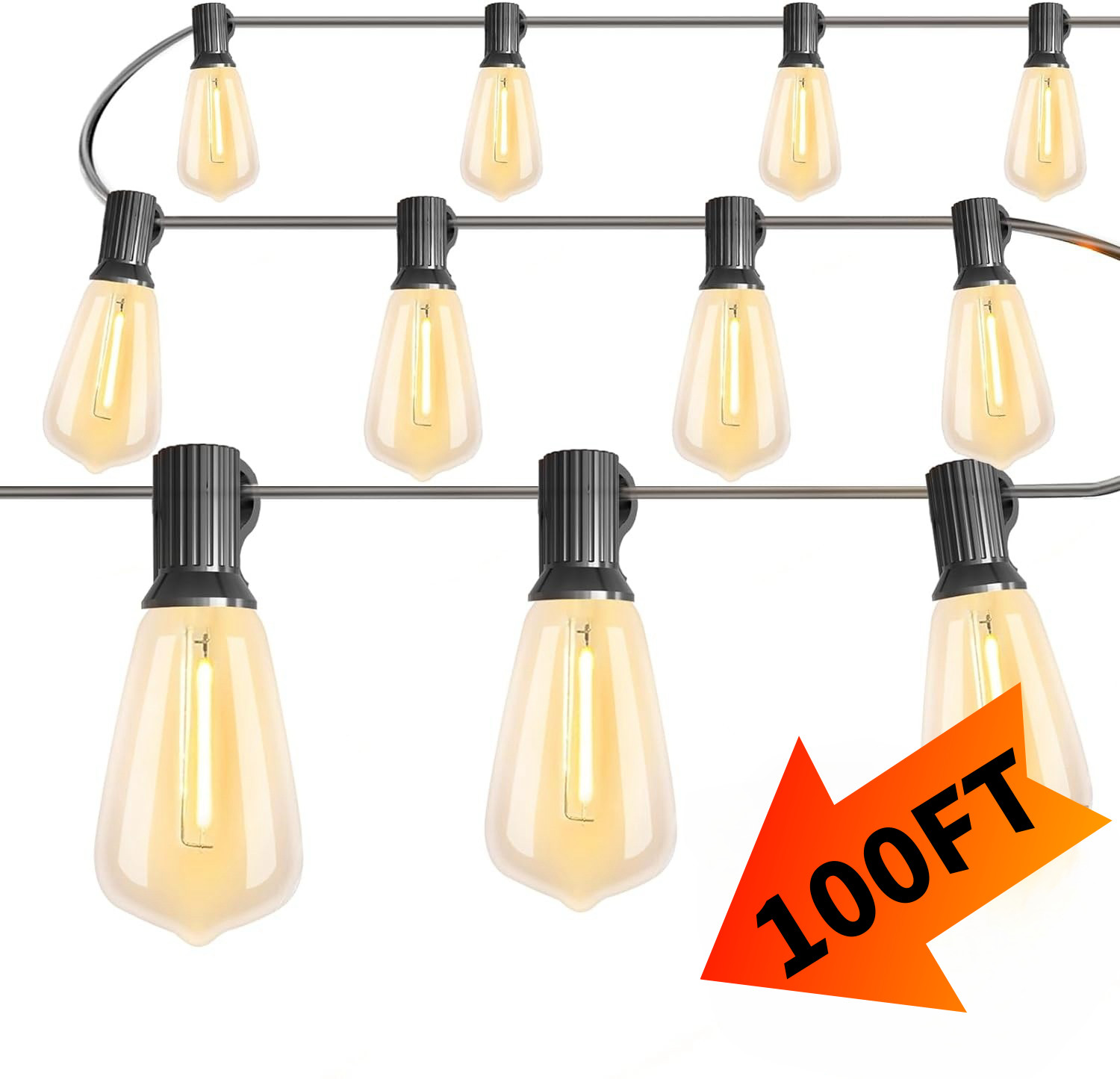 String Lights - 100 Feet LED Outdoor String Lights - Shatterproof, Waterproof gallery