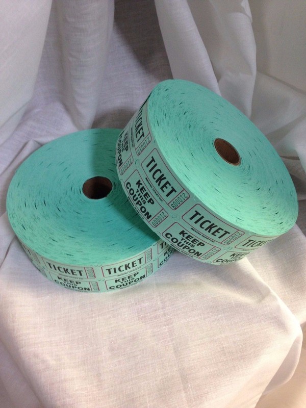 1 Case Raffle Tickets 20 Rolls 2000 Ea. 50/50 Assorted Double Stub Split the Pot gallery